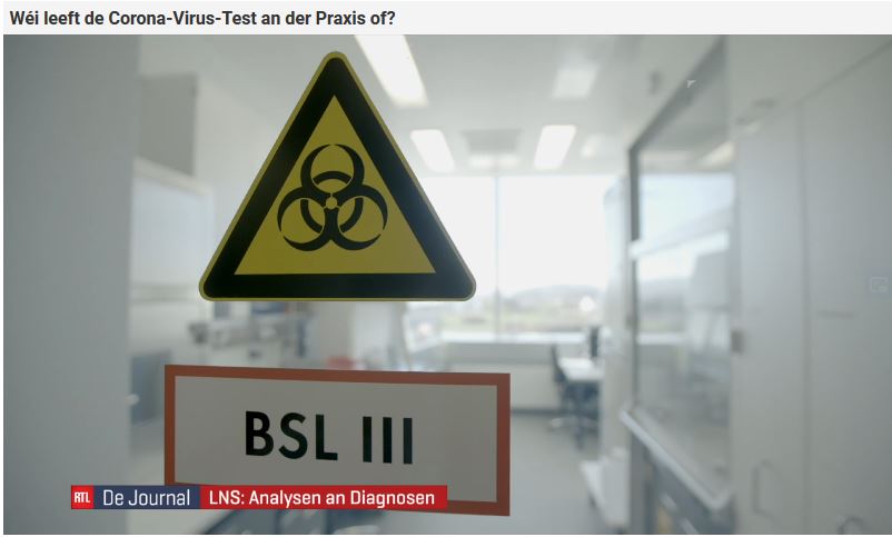 TV report on the analysis of the Coronavirus at LNS